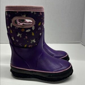 Bogs Snow Rain Boots Insulated Pull On Waterproof Pegasus Boot Purple Girls 12
